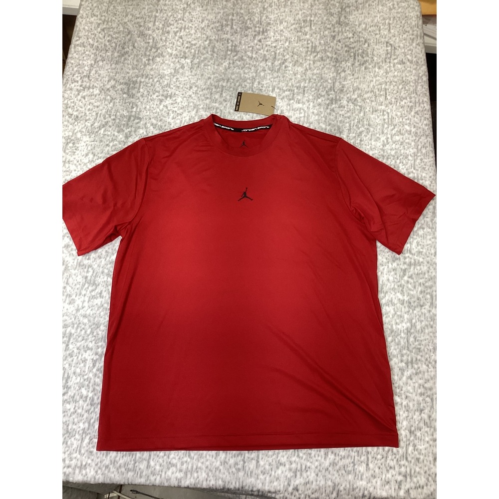 Jordan Sport Dri-FIT Mens Red Short Sleeve Training Shirt IF0882-687 Size L